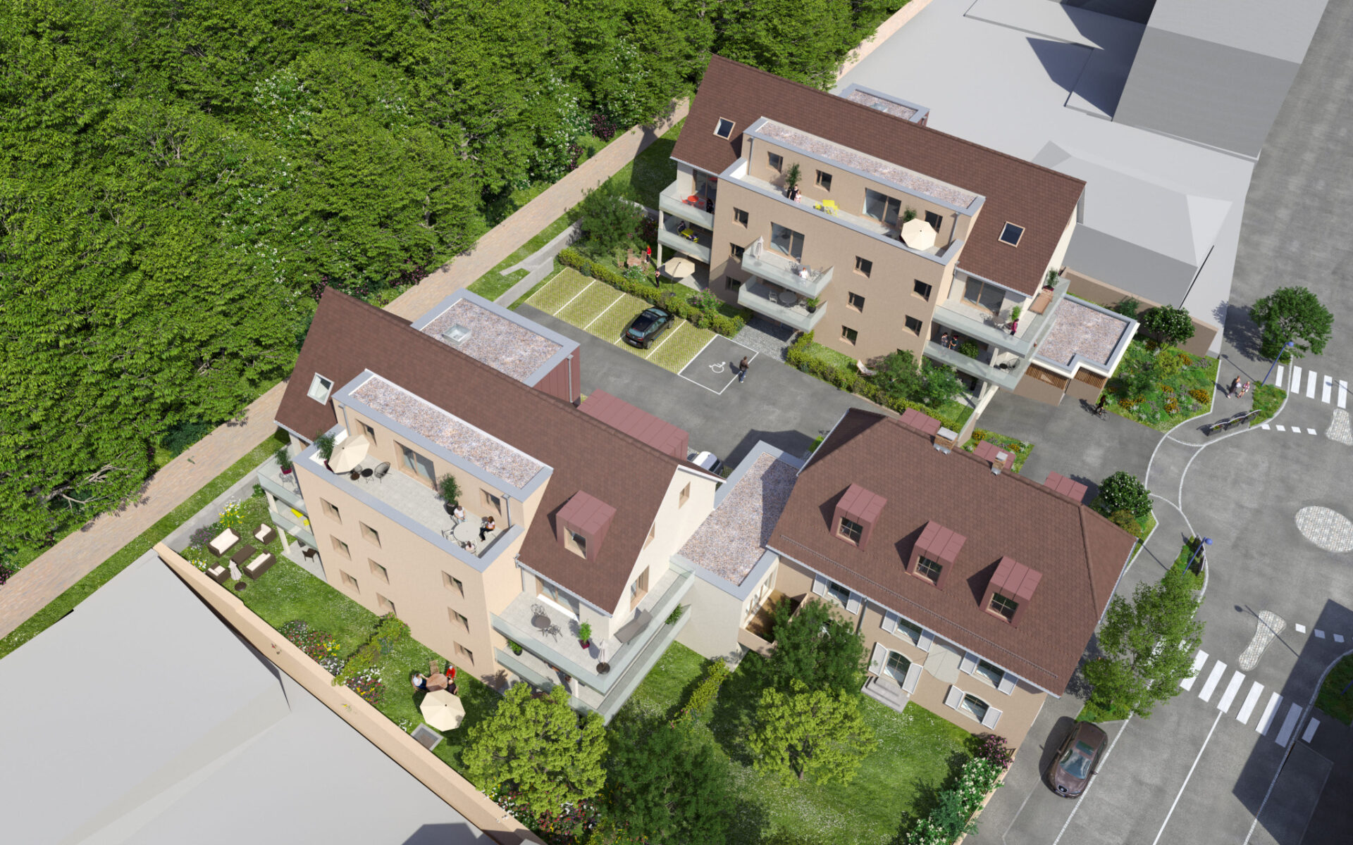 Sierentz, appartement T3 avec parking intéreiur/extérieur